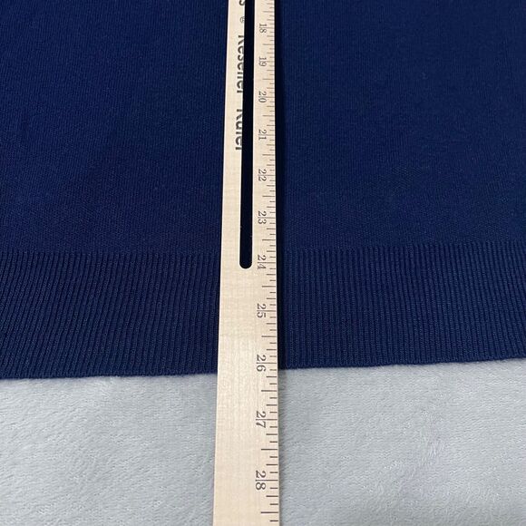 VTG Continental Sweater Mens Large Navy Blue VNeck Pullover Preppy Made In USA - Picture 7 of 8